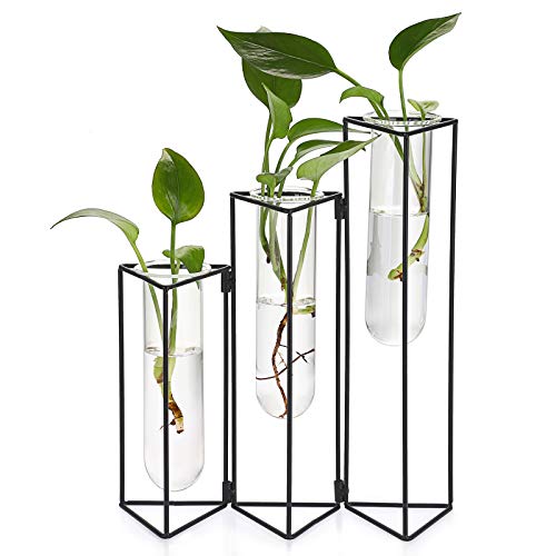 Blumenvase aus Glas und Metall 3 Gitter